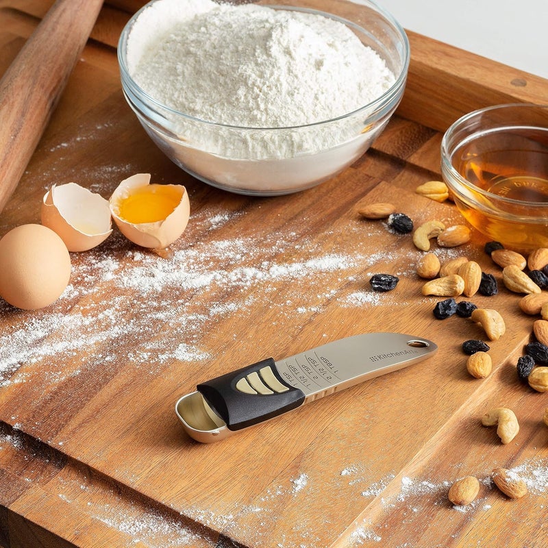 KitchenArt Professional Series Adjustable Measuring Spoon - Champagne Satin Finish, White & Black - Image 5